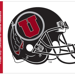 University of Utah zwarte cirkel en veren achterruitsticker auto