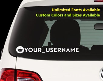 Customized Reddit Username Sticker / Decal - Choose ANY Font and all sorts of colors