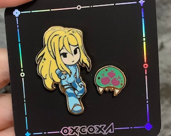 Samus & Baby Enamel Pin Set