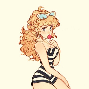 1950s Pin-Up Girl Sticker (Barbie-inspired)