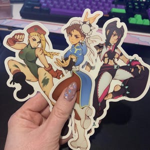 Pegatinas de Street Fighter (Chun-Li, Han Juri, Cammy White, Manon)