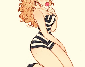 1950s Pin-Up Girl Mini Print (Barbie-inspired)