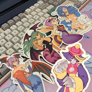 Darkstalkers (Felicia, Morrigan, Lilith, Hsien-Ko, Q-Bee) Stickers