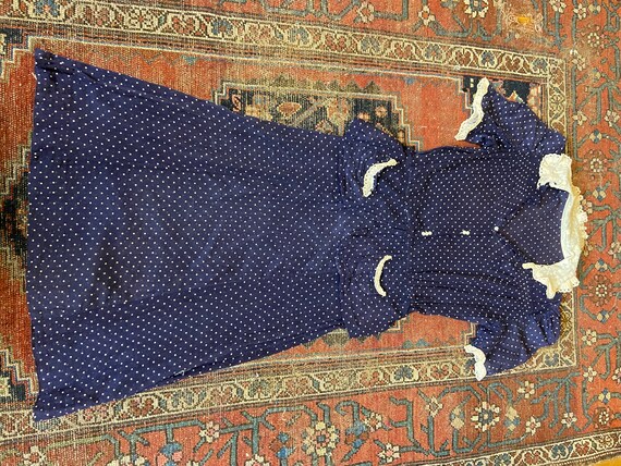 Vintage 1930s Swiss Dot Cotton Peplum Dress XS - image 9