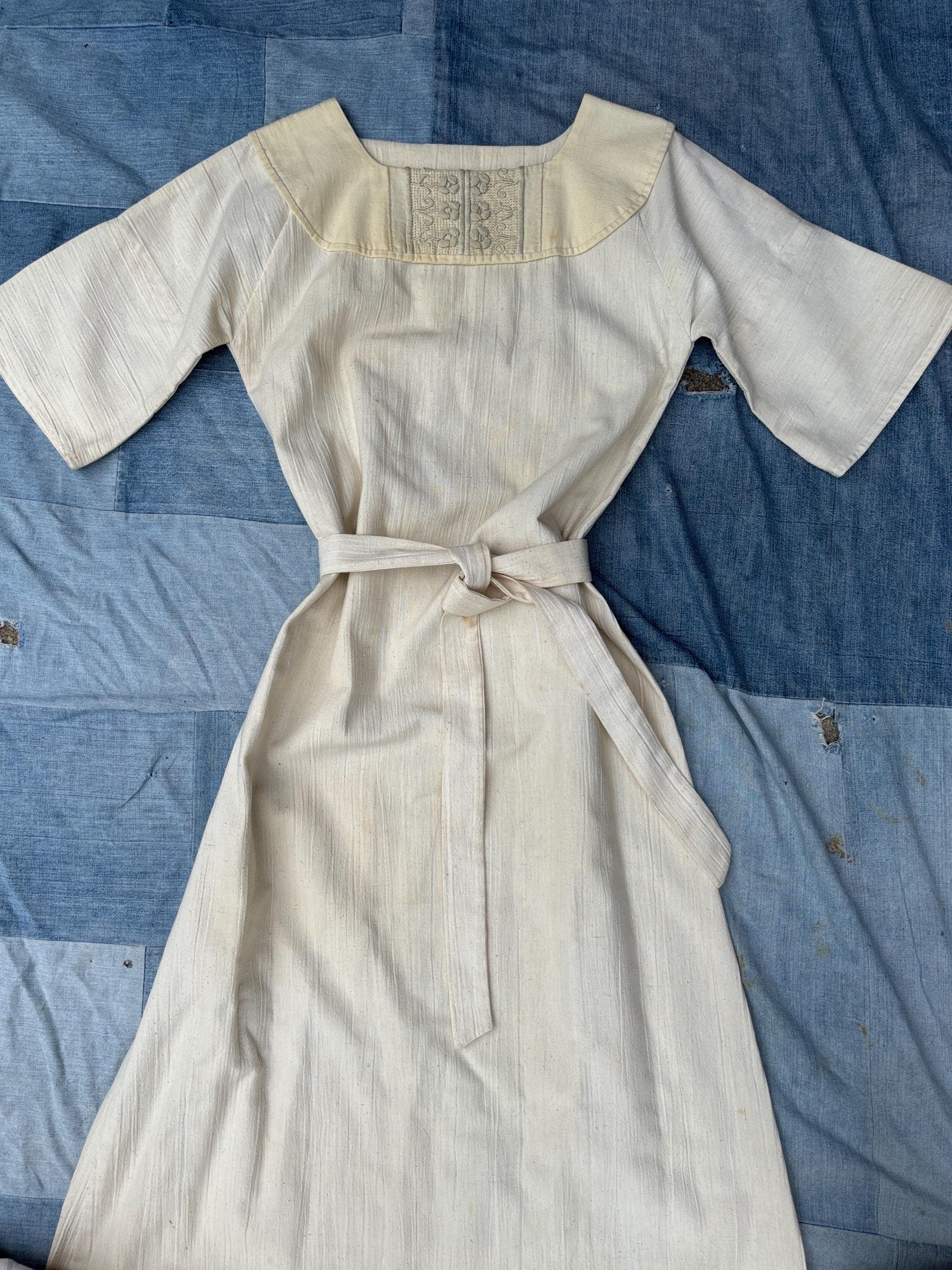 Vintage French White Dress