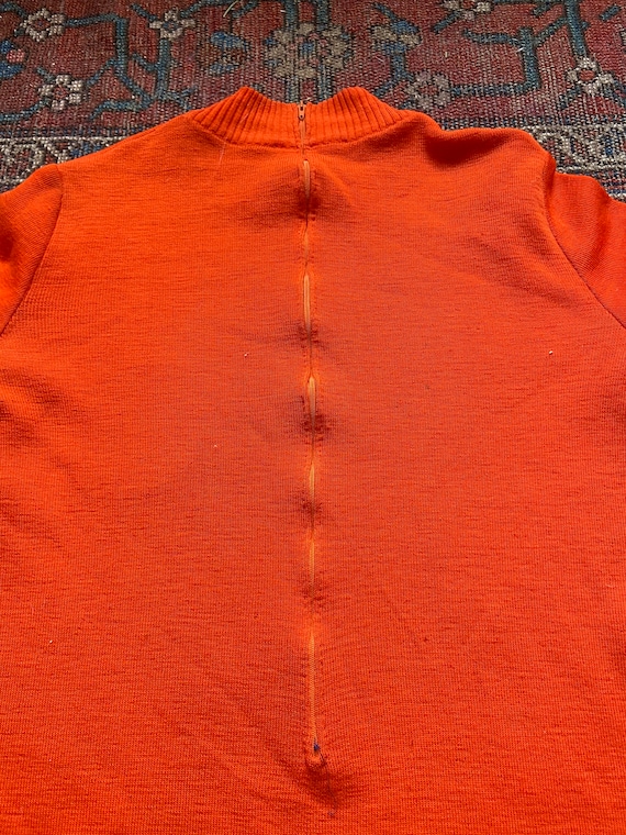 Vintage 60s Orange Soft Wool Beatnik Style Design… - image 4