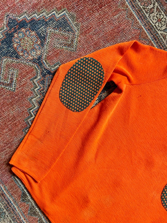 Vintage 60s Orange Soft Wool Beatnik Style Design… - image 2