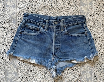 Vintage jaren 150 LEvi's Hidden Rivet Denim Cutoff Jean Daisy Duke Shorts 26 Taille