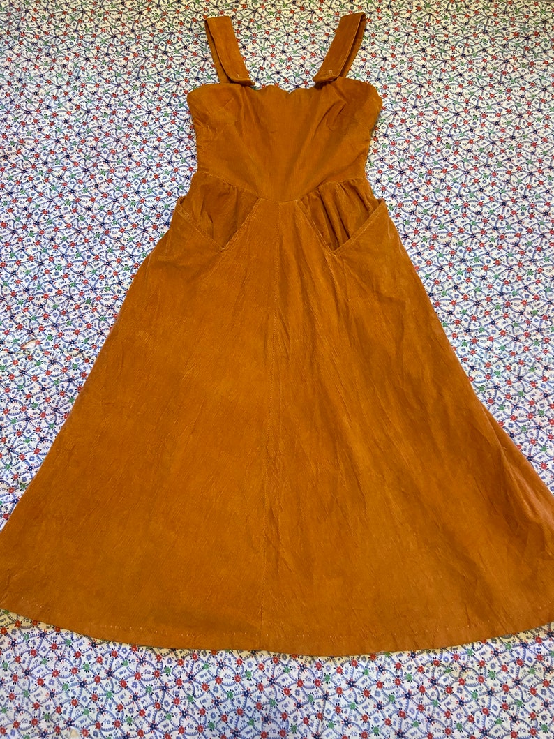 Vintage 60s Orange Overalls Dress Jumper Small Etsy