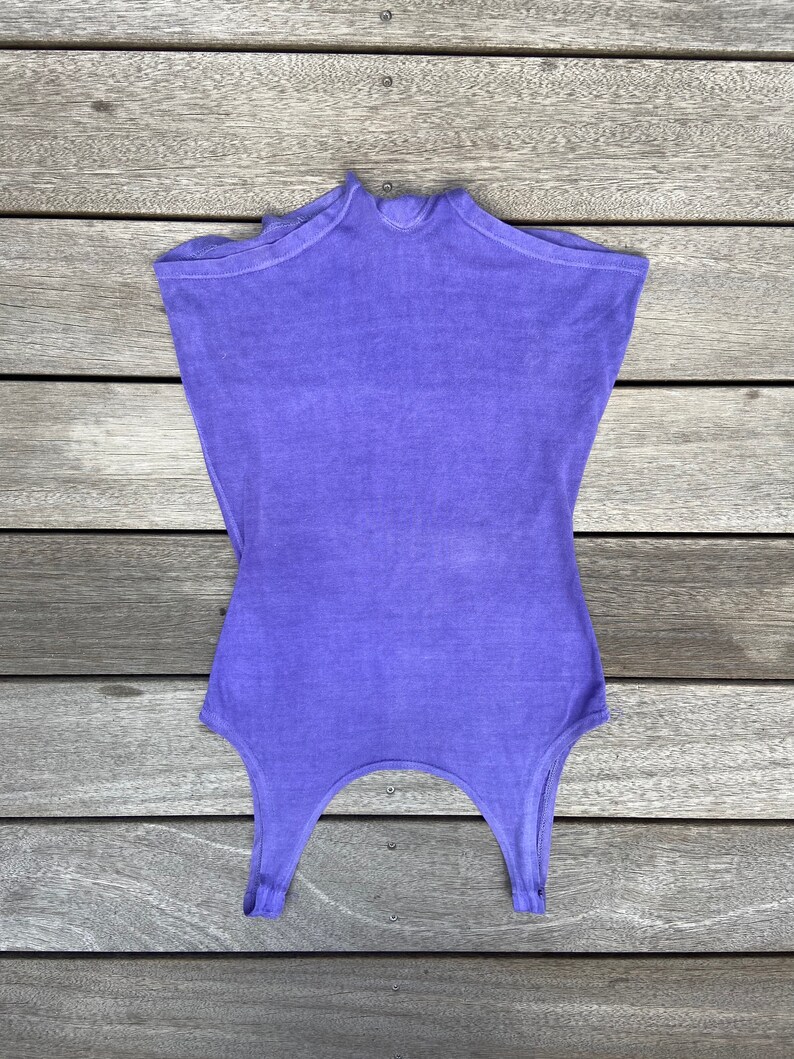 Antique 20s 30s purple cotton faded swimsuit one piece bathing suit image 2