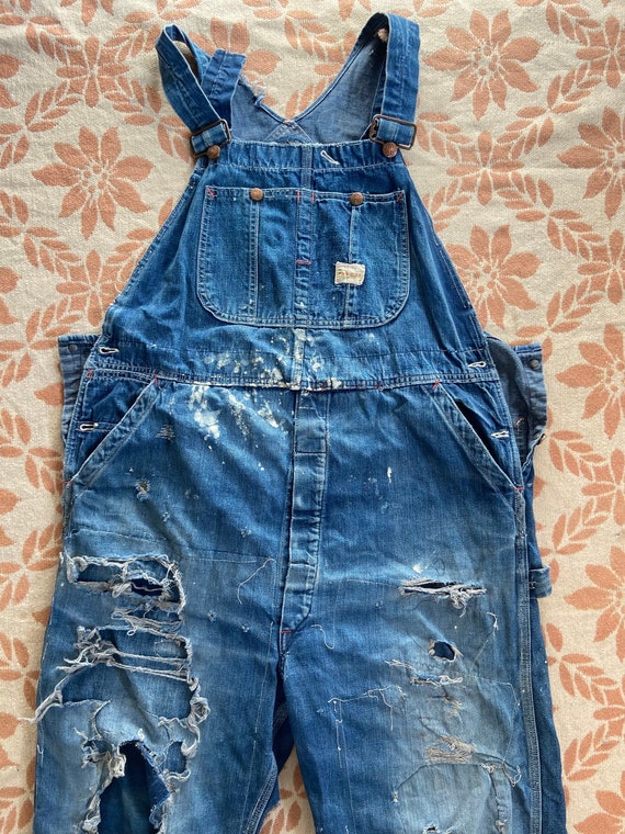 Vintage 50s Penneys Pay Day Denim Overalls Large