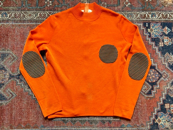 Vintage 60s Orange Soft Wool Beatnik Style Design… - image 1