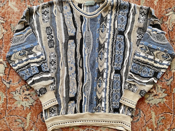 Vintage 90s Alfani Coogi Style Knit Pullover Sweat