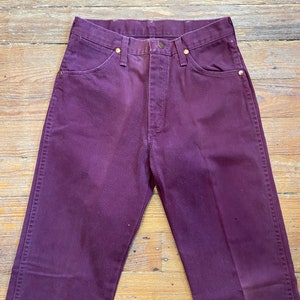 Vintage 90s Maroon Wrangler Jeans Straight Leg Long 26 Waist image 1