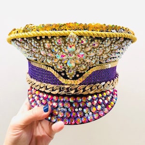 BENUTZERDEFINIERTE brennen Mann Kapitän Mütze Hut/Festival Strass Hut/Militär Hut