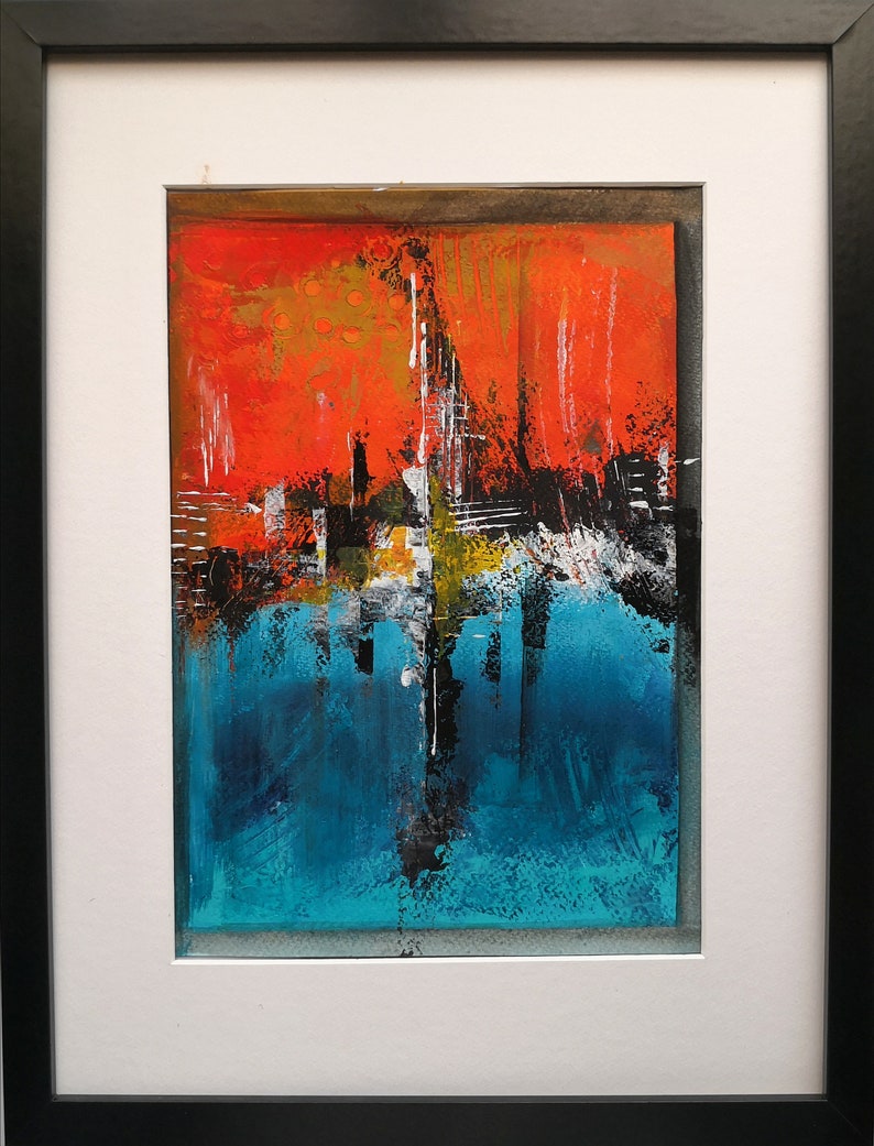 Oeuvre abstraite originale de diptyque  peinture acrylique  