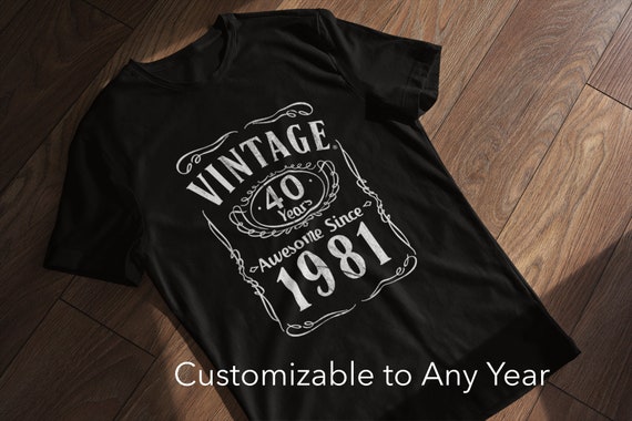 40th Birthday 40th Birthday Shirt 40th Birthday Gift Awesome Since May 1981 Vintage 40 Years Old Personalized Birthday T-Shirt