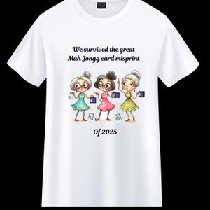 Camiseta con el error de impresión de la carta Mahjong de 2025