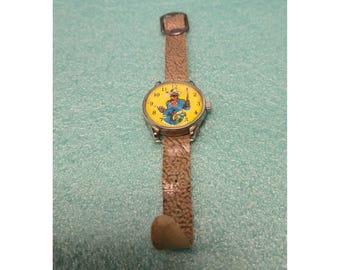 Reloj infantil vintage del Llanero Solitario con correa de piel sintética.