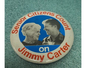 Botón vintage de Jimmy Carter para personas mayores