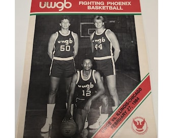 Febrero de 1984. Universidad de Wisconsin Green Bay contra Illinois, programa de baloncesto de Chicago.