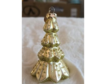 Adorno navideño de cristal Tiny Trimmings de Dept 56, color dorado, para árbol de Navidad / Envío gratis
