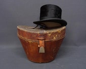 Chapeau cylinder with leather case suitcase and hat cylinder ice cream vintage hat cylinder antique