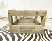 antique wooden box Sinziger Brunnen 1930 vintage wooden box bottle box old wooden box advertising transport box