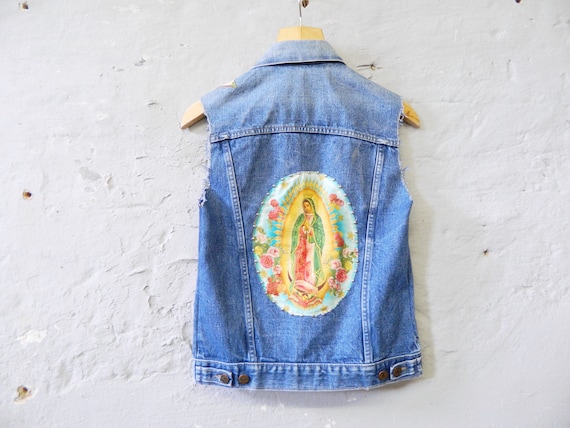 1970s denim vest / vest jeans / vintage jeans / ve