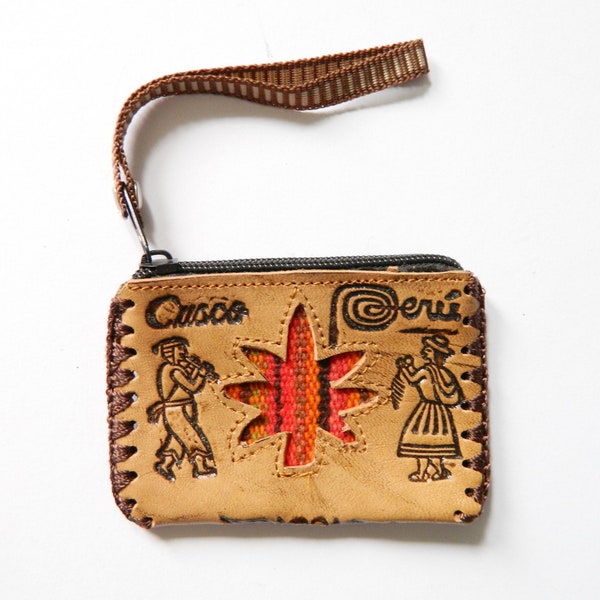 Small purse / vintage purse / 70s purse / leather bag Peru