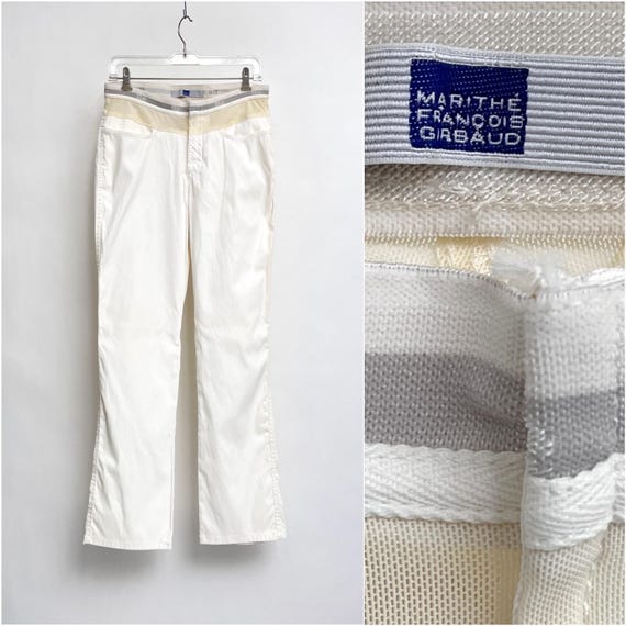 Marithé + François Girbaud, Vintage 90s Hose Marithe + Francois Girbaud Vintage Damenhose Weiß Stretch L