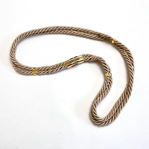 Cord belt 1970s belt light brown adjustable women&#39;s belt waist belt for dresses