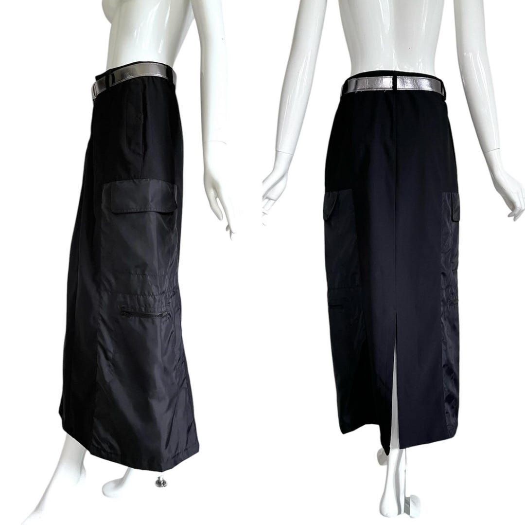 black-maxi-skirt-90s-style-large-pocket-sporty-long-skirt-true