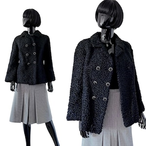 1950s jacket black short Persian lamb vintage fur jacket short jacket 50s ladies jacket