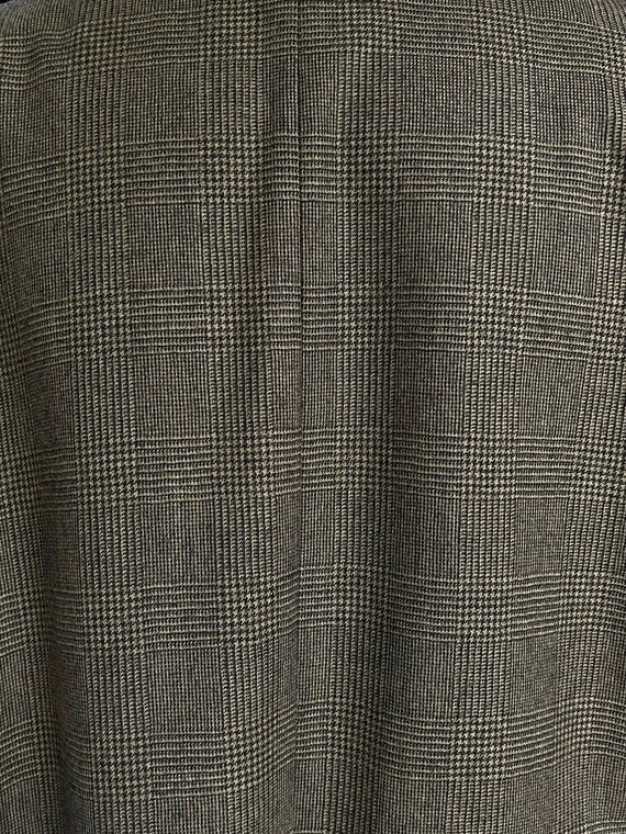 Checkered blazer brown virgin wool cashmere jacke… - image 7