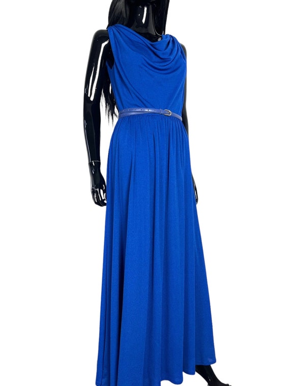 Blue long true vintage dress / evening dress / vi… - image 8