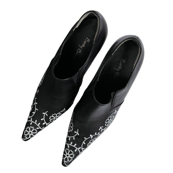 Vintage pumps Betty Barclay black leather pointed… - image 1