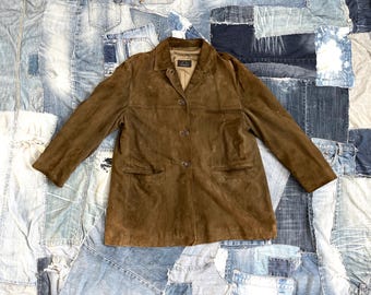Giacca di pelle vintage BOGNER marrone anni '90 giacca scamosciata giacca boho da donna