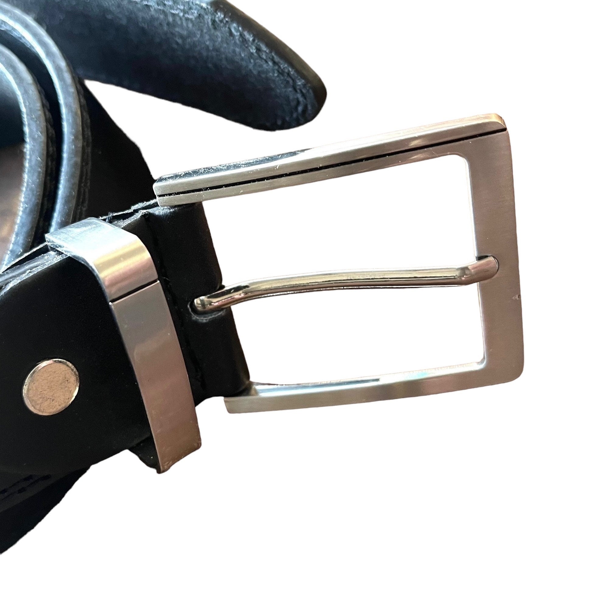 Vintage Men's Belt Black Leather NOS / 80s Leather Belt Vintage Men's Belt Black Leather NOS / 80s Leather Belt
