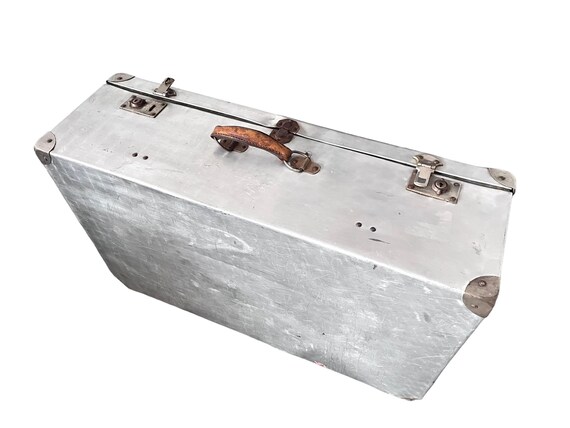 Large old aluminum suitcase / vintage suitcase / … - image 7