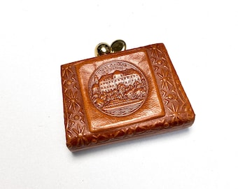 70s brown leather wallet / purse / wallet / leather purse / vintage gift for women