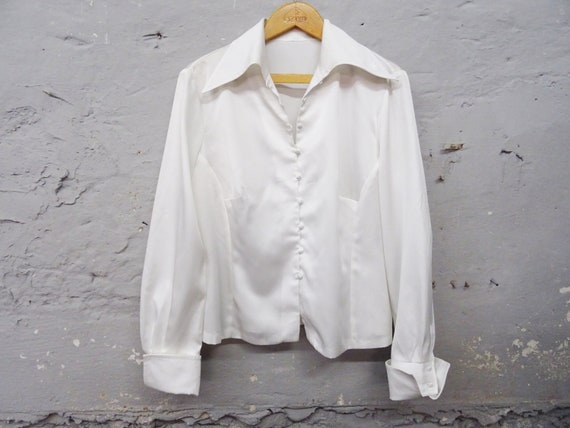 Festive blouse / evening blouse / 1070s blouse whi