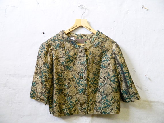 50s jacket / vintage jacket brocade / evening jack