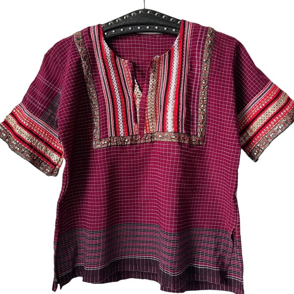 70s tunic colorful India folklore women's shirt bohemian