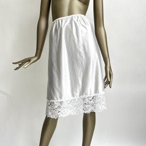 Vintage Petticoat with Lace Nylon Underwear Women White