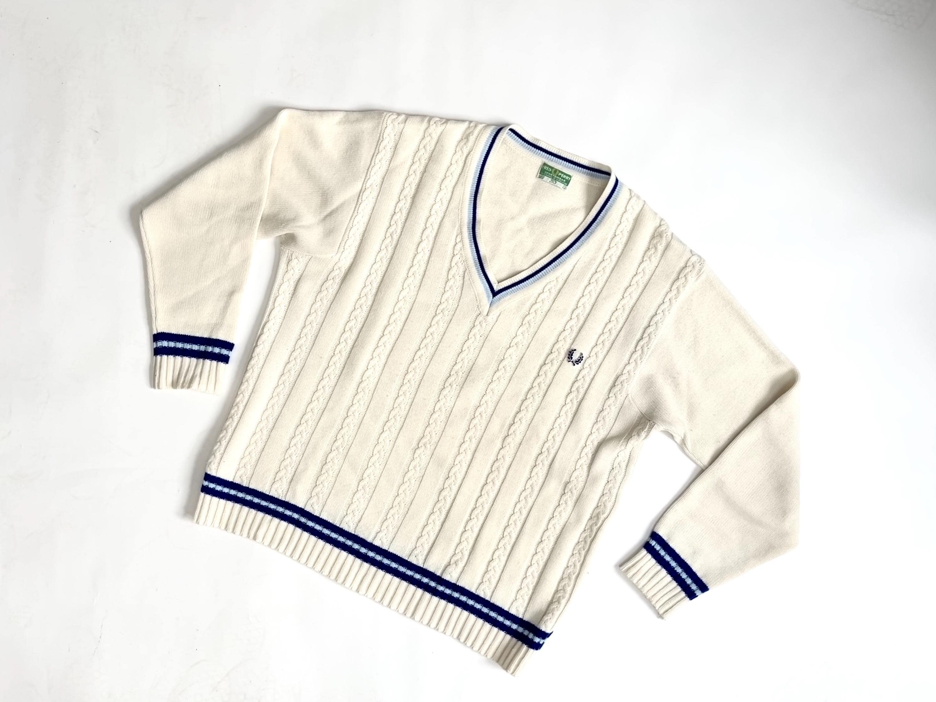 60s FRED PERRY Mod Pullover V-neck Vintage Sportswear Made in 