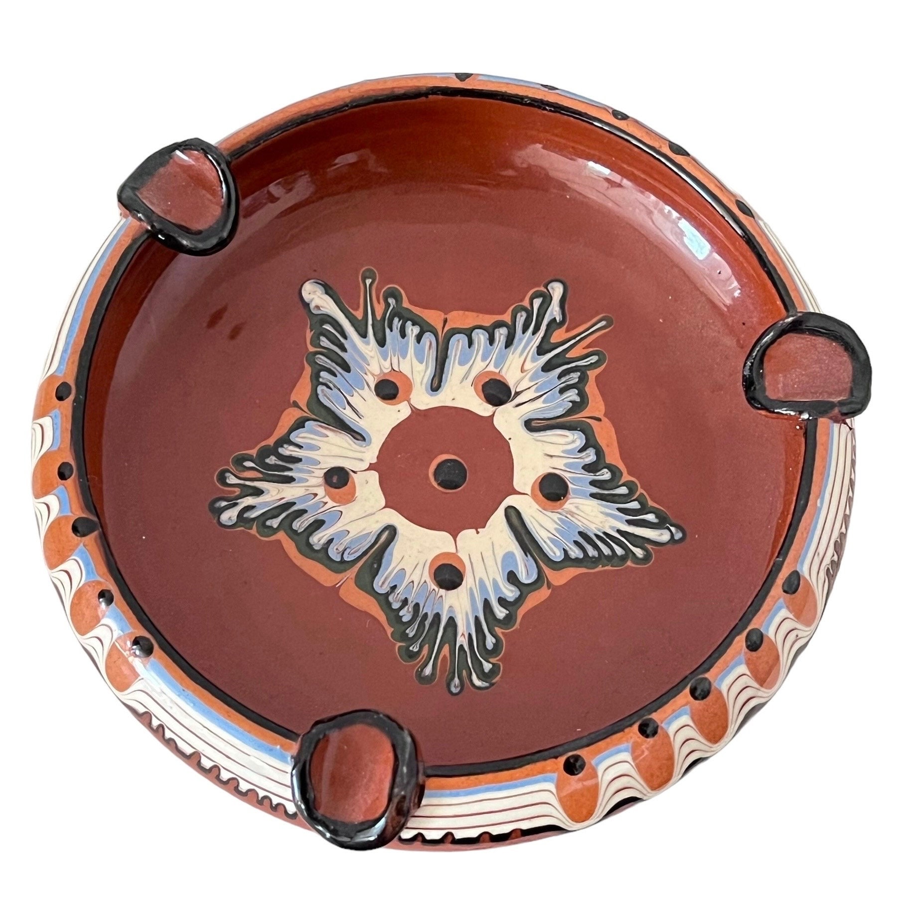 Aschenbecher Provence Sturmaschenbecher Keramik Rot 13,5cm