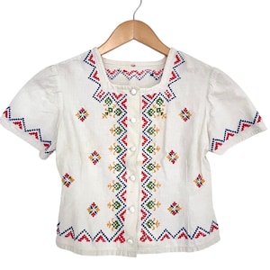 1960s Tunika Bluse Mädchen / Vintage Kinder Tunika bestickt / Boho Kinderkleidung / Hippie / 22.5.23-14 Bild 1