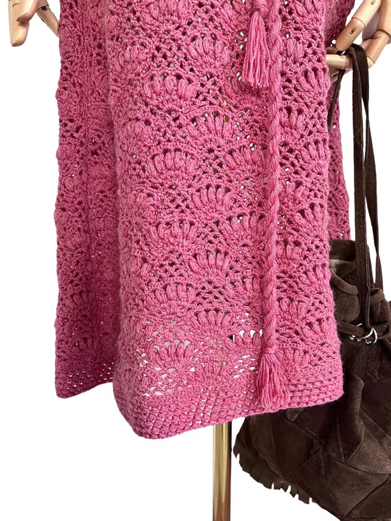 Vintage crochet dress cotton 1970s dress crochete… - image 10