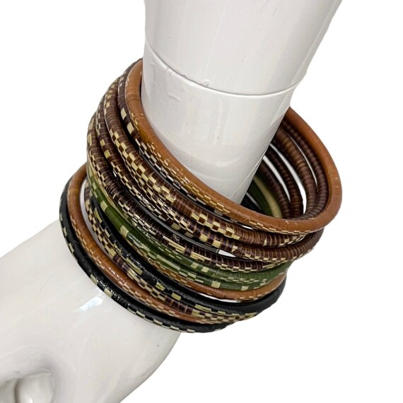 Thin ethnic colorful pattern bangles 15 pieces. H… - image 4